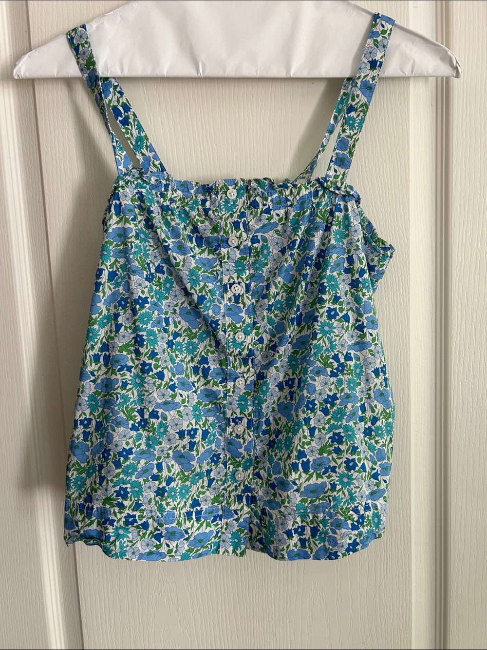 J Crew Liberty Fabric Organic cotton Floral Button-Front Tank Top XS